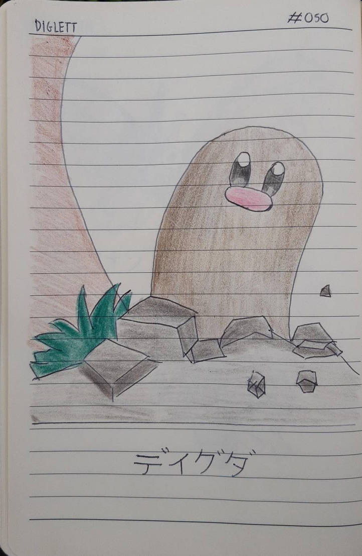 Line Drawing Diglet 50 - Diglett by JameH125 on DeviantArt