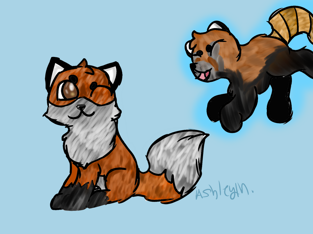 Fox And Red Panda By Thatfoxart On DeviantArt fox-and-red-panda-by-thatfoxart-on-deviantart