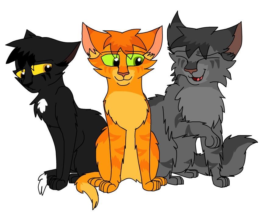 Warrior Cats- Firepaw, Graypaw, Ravenpaw by Woofstep -- Fur Affinity [dot]  net