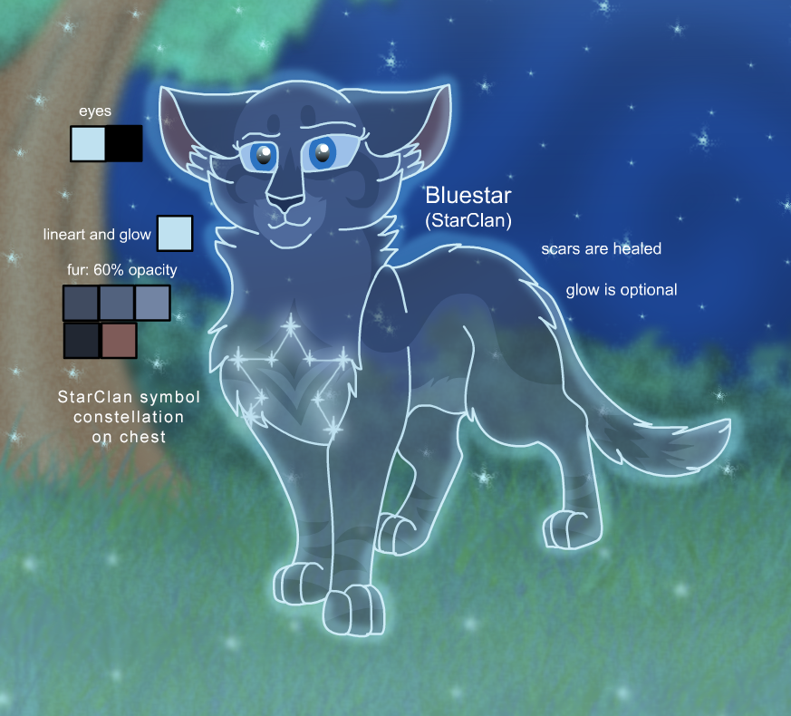 Bluestar in Starclan - Warrior cats - Digital Art, Childrens Art