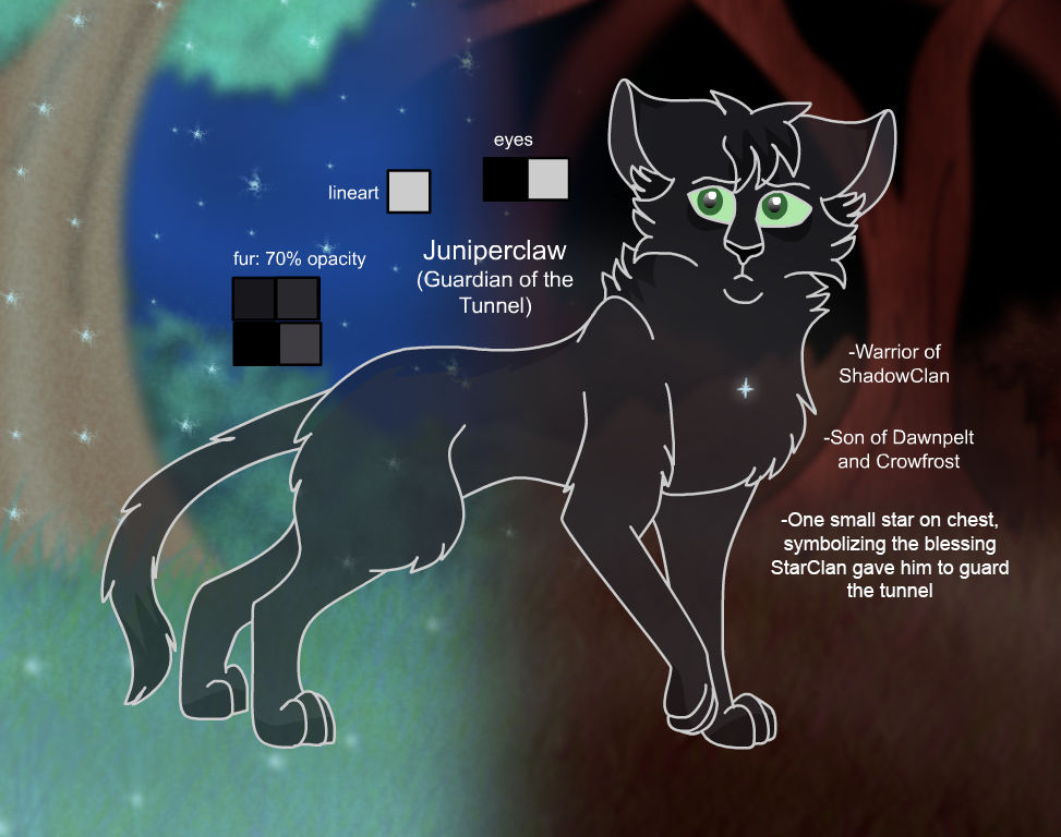 Juniperclaw Warriors Design: Juniperclaw (Tunnel Guardian) by theDawnmist on DeviantArt
