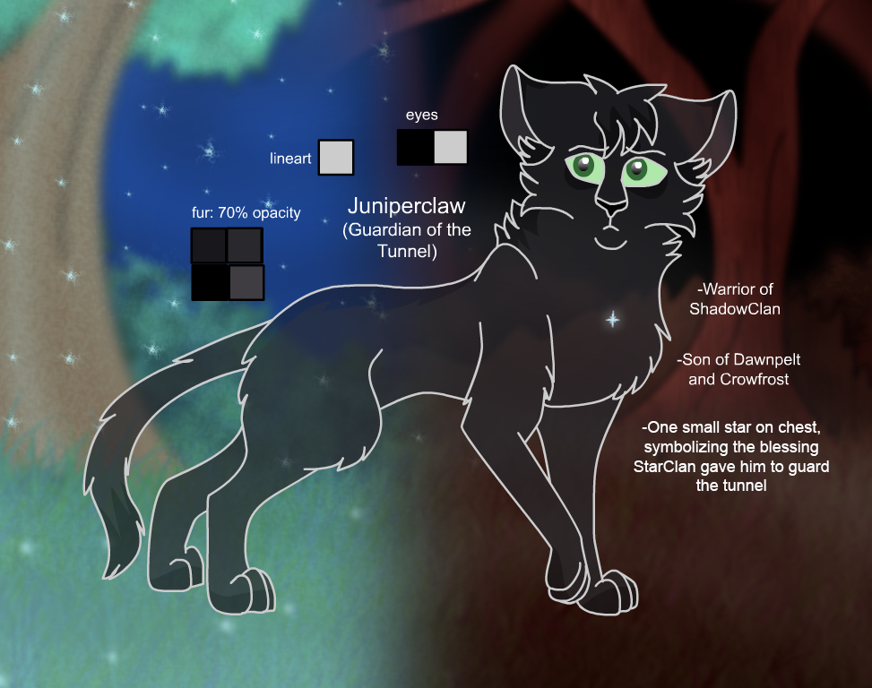 Juniperclaw Warriors Design: Juniperclaw (Tunnel Guardian) by theDawnmist on DeviantArt