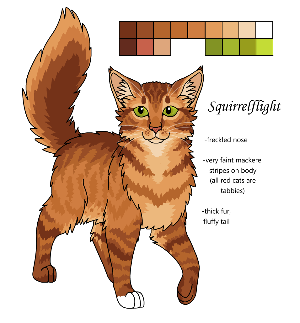 Squirrelflight (Warrior Cats) - Dandelions Art - Digital Art, Animals,  Birds, & Fish, Cats & Kittens, Non-Pedigreed Cats, Tabby & White Cat -  ArtPal