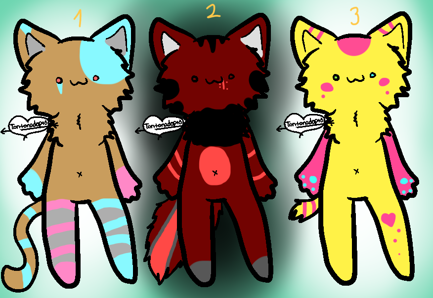 SOLD semi anthro feline adoptables