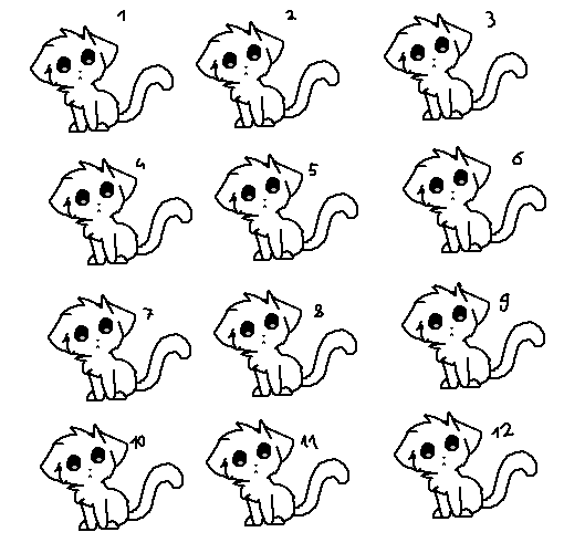 lineart - kitty adoptable sheet base free by ChezuAdoptables