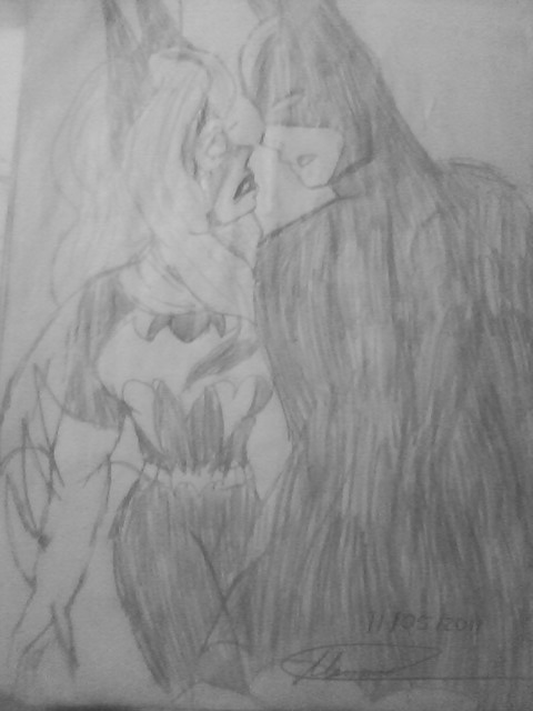 Batman y batgirl kiss 2