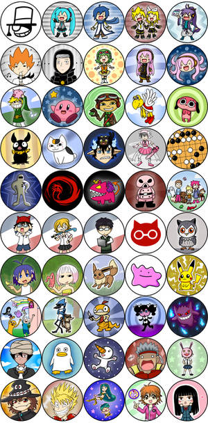 Over 100 Anime/Video Game Buttons: Part 1