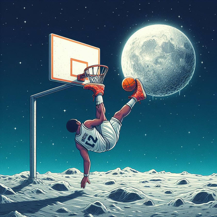 Basketballer on the Moon by kitzelfolter on DeviantArt