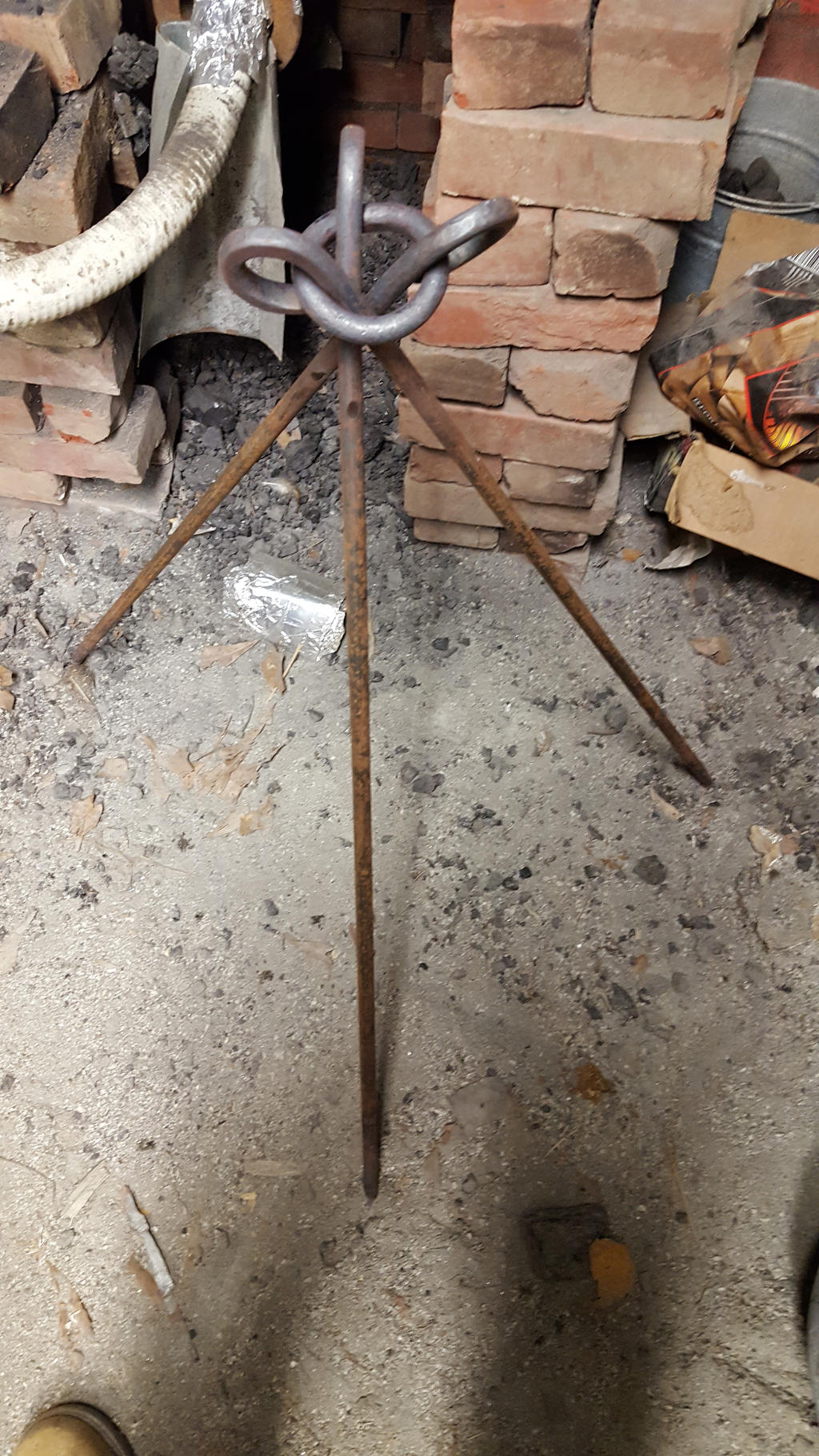 Blacksmith made camp tripod