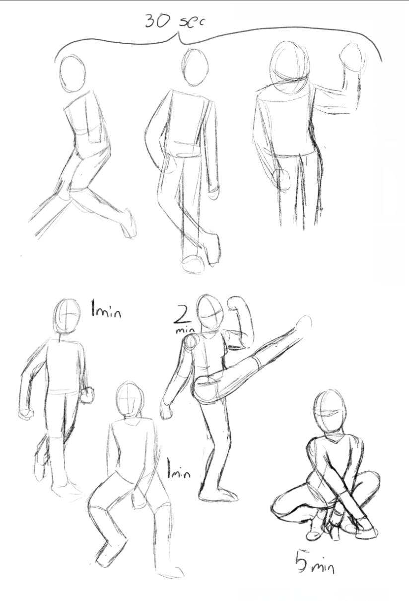 How Practice Figure Drawing from reference image - anatomy pose