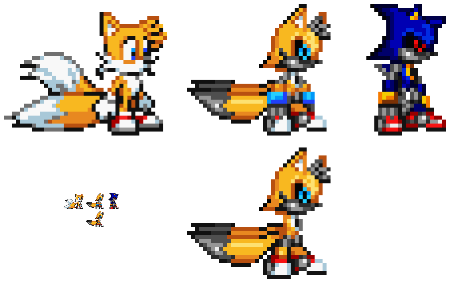 Tails from Sonic Hedgehog 3 spritesheet ripped by Frario