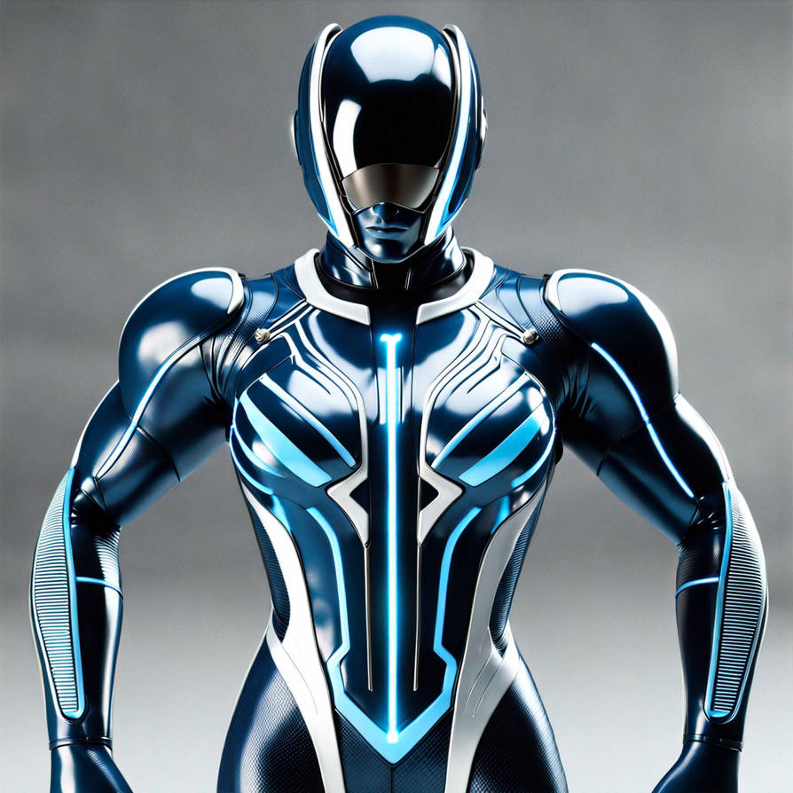 Quorra Tron legacy latex suit, in main color metal