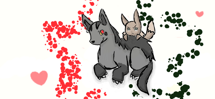 Mightyena and Eevee