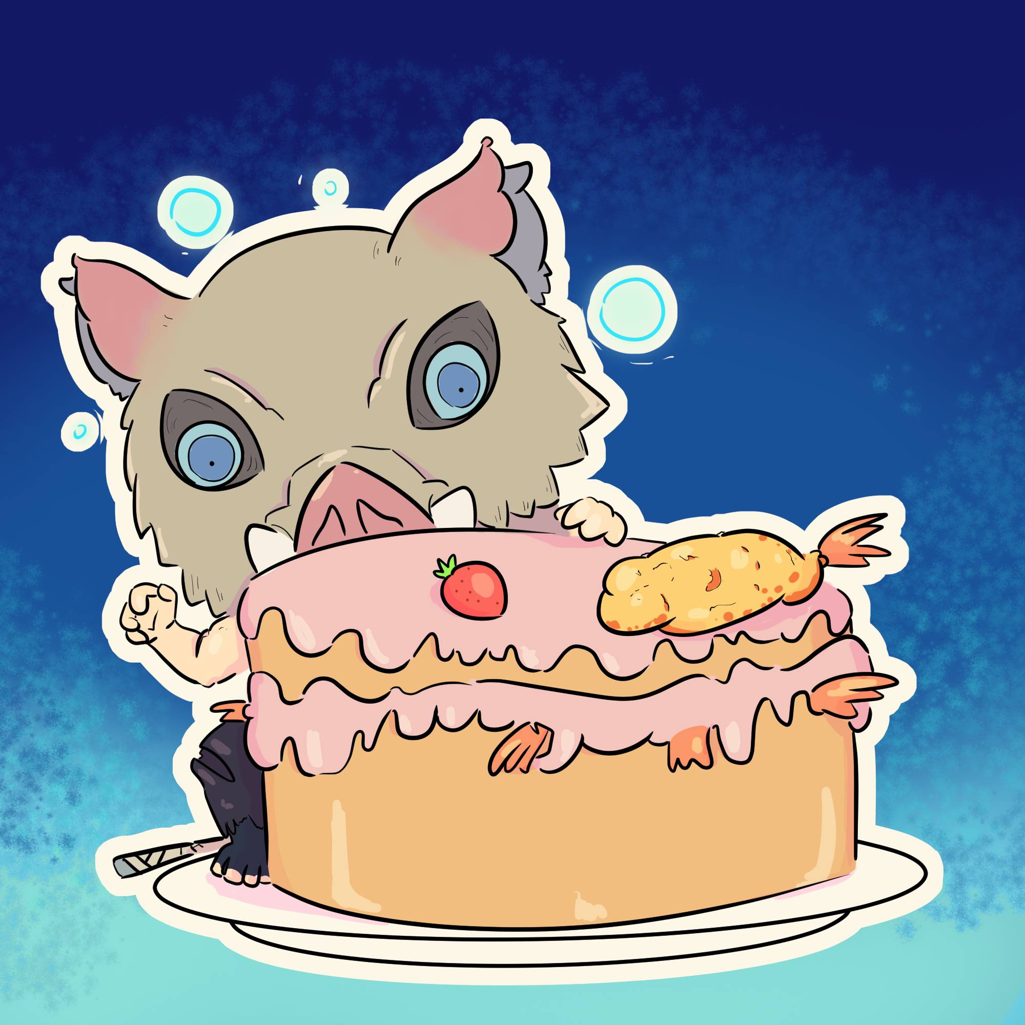 Inosuke's birthday cake by CyberSG on DeviantArt