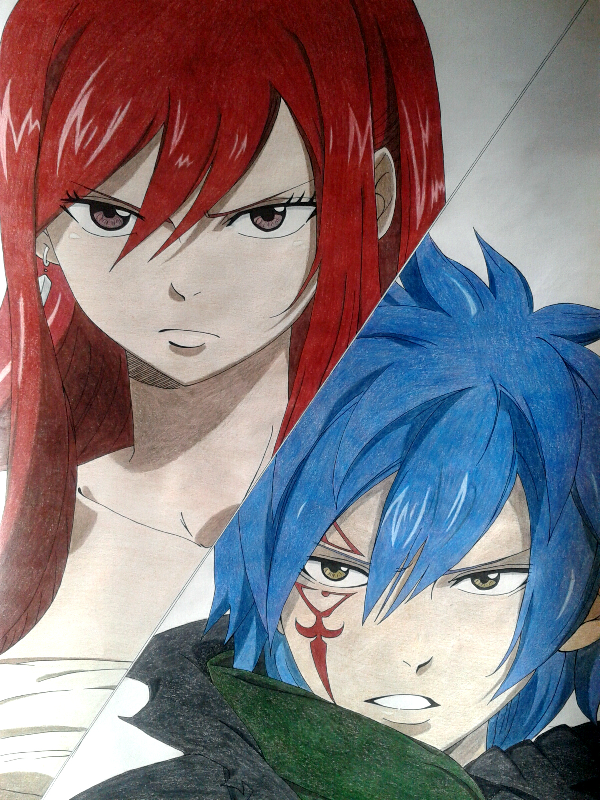 Erza and Jellal colored (Fairy Tail)