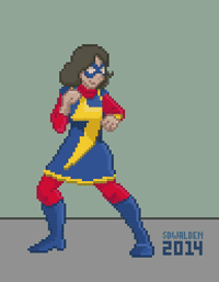 Ms. Marvel Pixel Fighting by SDWalden on DeviantArt
