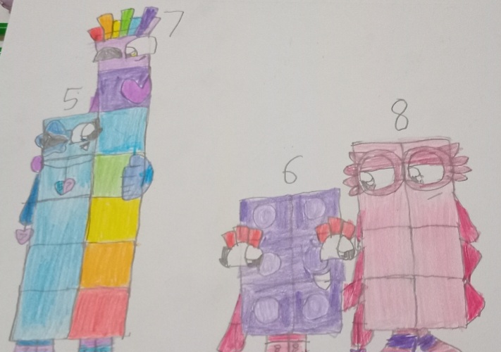 Numberblocks 5-8 Drawing by HeartspingTheNBFan on DeviantArt