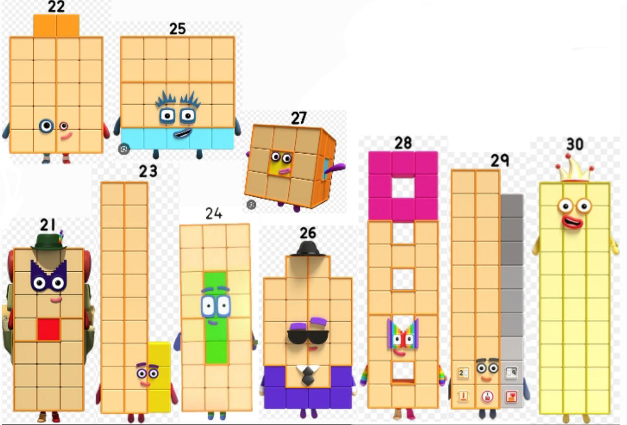 Number Blocks Rigs 26 Numberblocks 21 22 23 24 25 26 27 28 29 and 30 by HeartspingTheNBFan on ...
