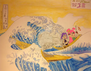 Ami and Yumi in the Great Wave off Kanagawa