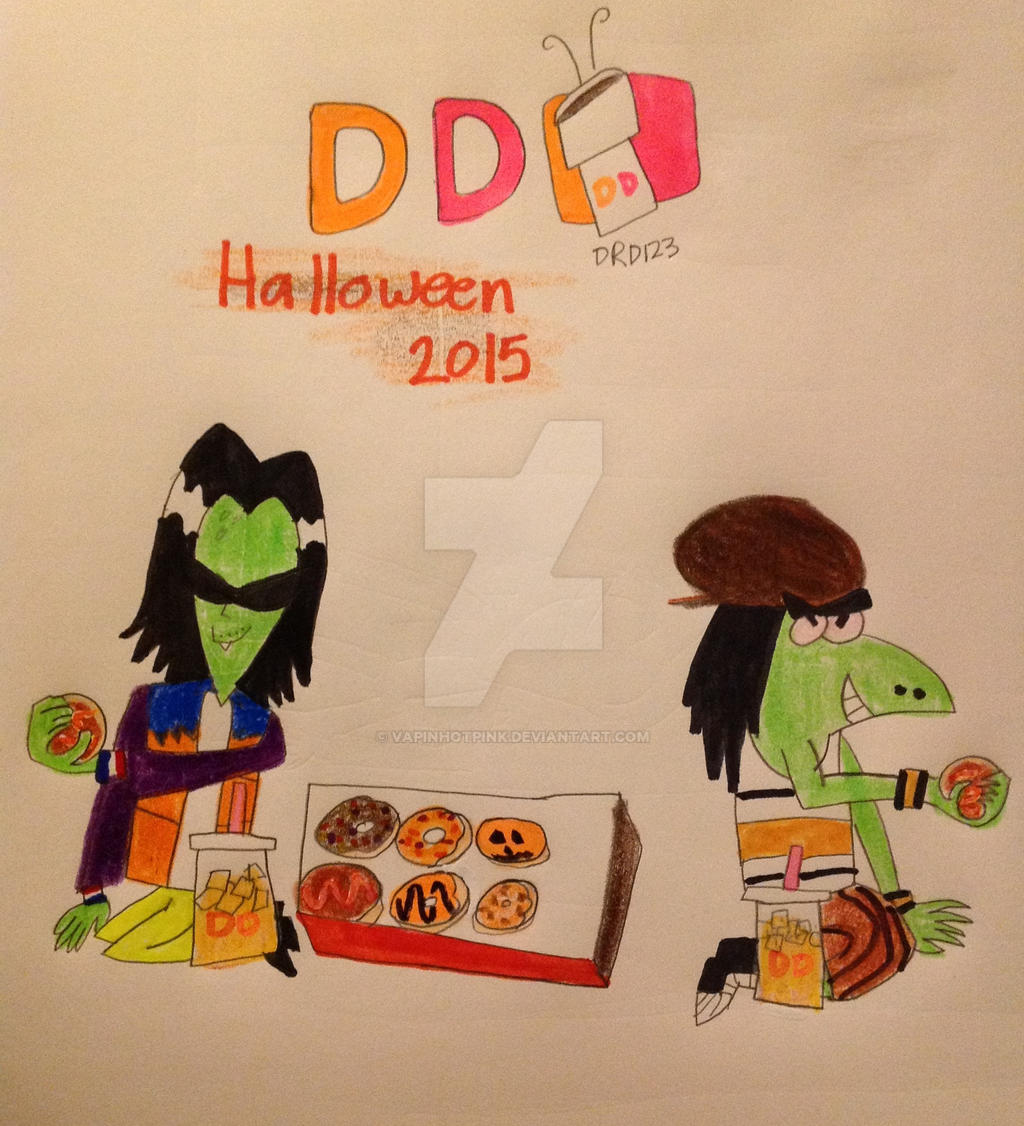 Gangreen Gang enjoying Halloween Dunkin Donuts