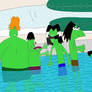 Gangreen Gang at an indoor pool on a winter day