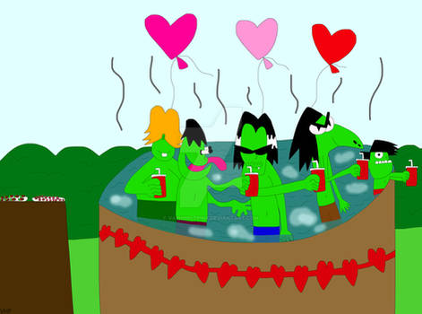 Gangreen Gang's Valentine's Day hot tub party by VapinHotPink