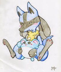 Lucario and Marill