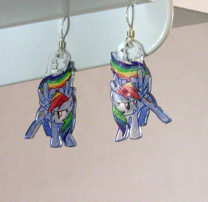 Rainbow Dash Crystal Earrings