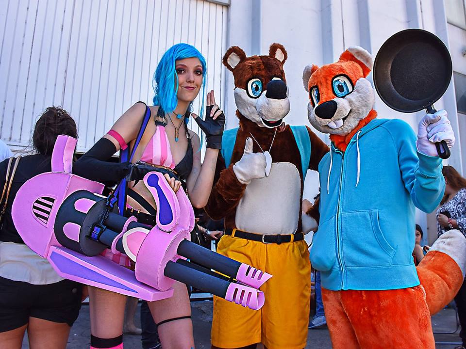 Conker, Banjo and Jinx cosplay