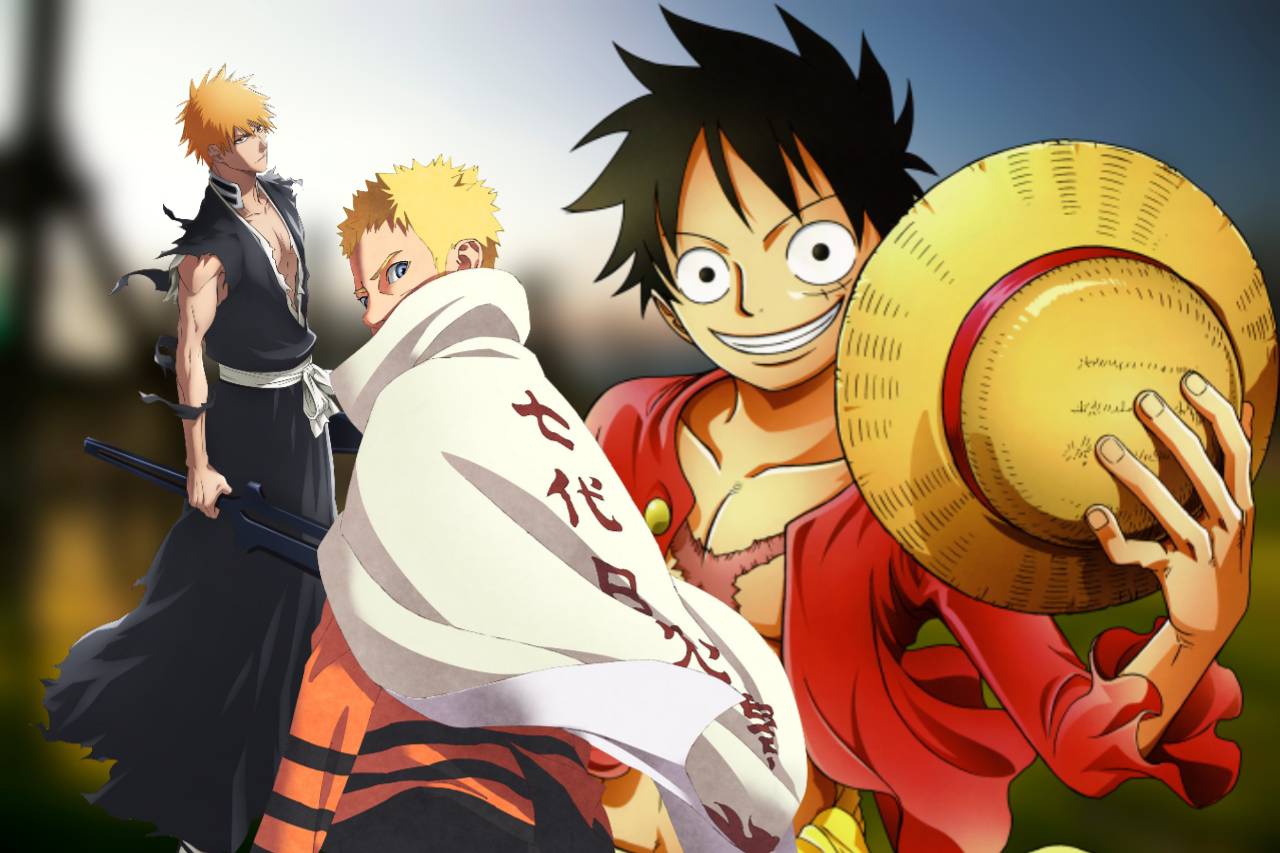 Anime, Bleach, Naruto, Crossover, Ichigo Kurosaki, One Piece