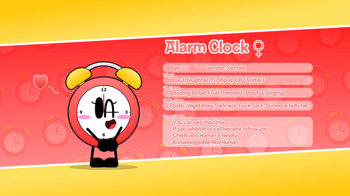 (Object OC) Alarm Clock Profile by Invinciblelollipop on DeviantArt