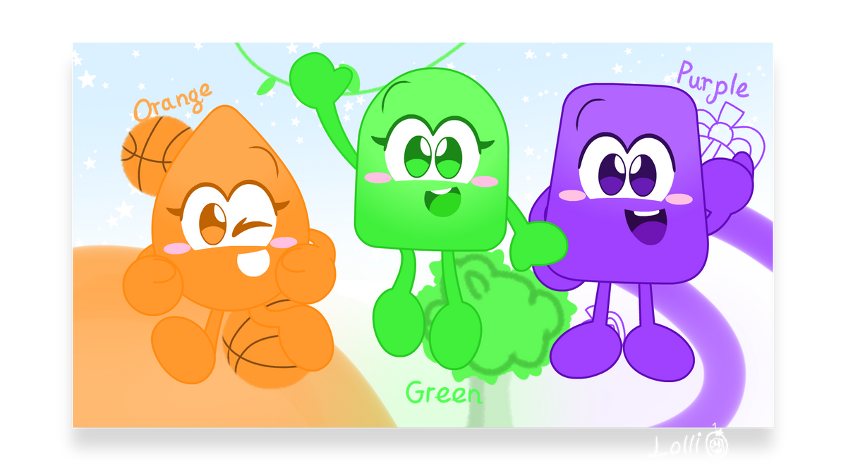(Colourblocks Art) Orange Green and Purple by Invinciblelollipop on ...
