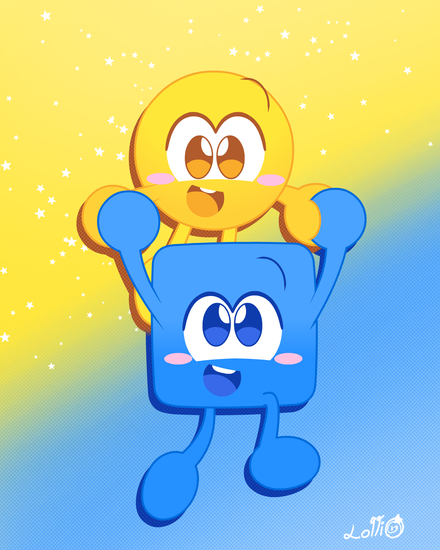 (Colourblocks) Yellow play with Blue by Invinciblelollipop on DeviantArt