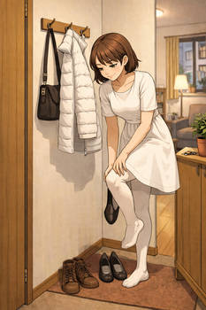 Removing shoes after a long day