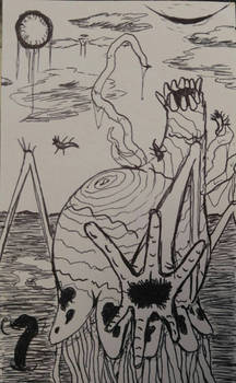 Inktober Day 9 Realm of the Weird Gods