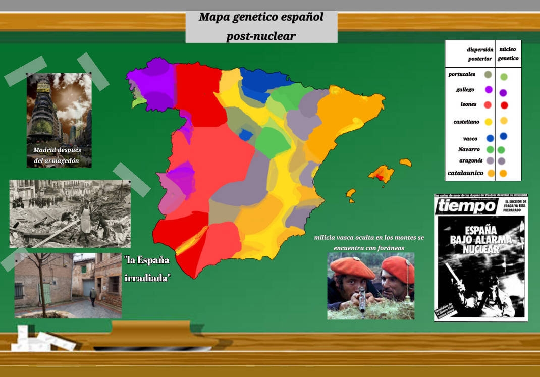 Spain Genetics Map Genetic map of spain after nuclear apocalipsis by CB02dumpster on ...