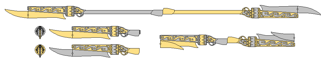 Sterling Silver and Glittering Gold~RWBY OC Weapon