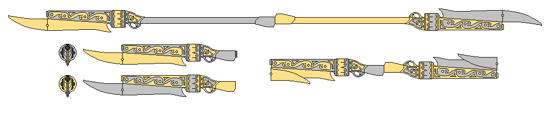 Sterling Silver and Glittering Gold~RWBY OC Weapon by skaianDesitiny on