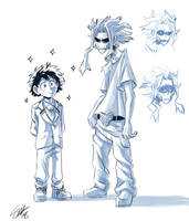 Boku no Hero Academia - beanpole dad and green boy