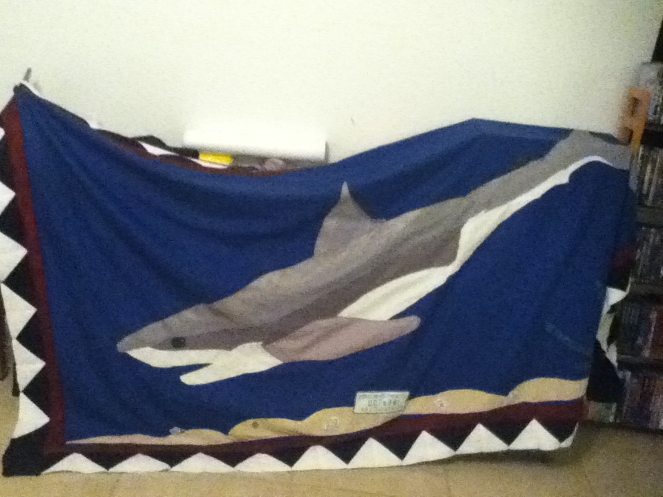 Wip Shark quilt topper.