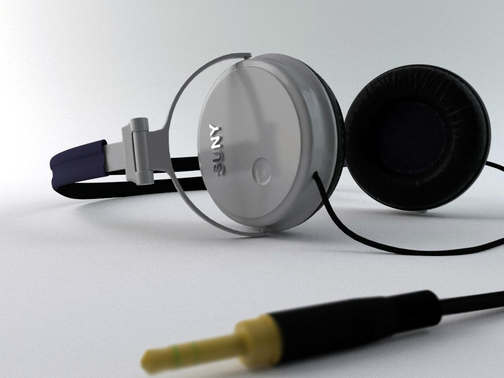 Headphones realism render