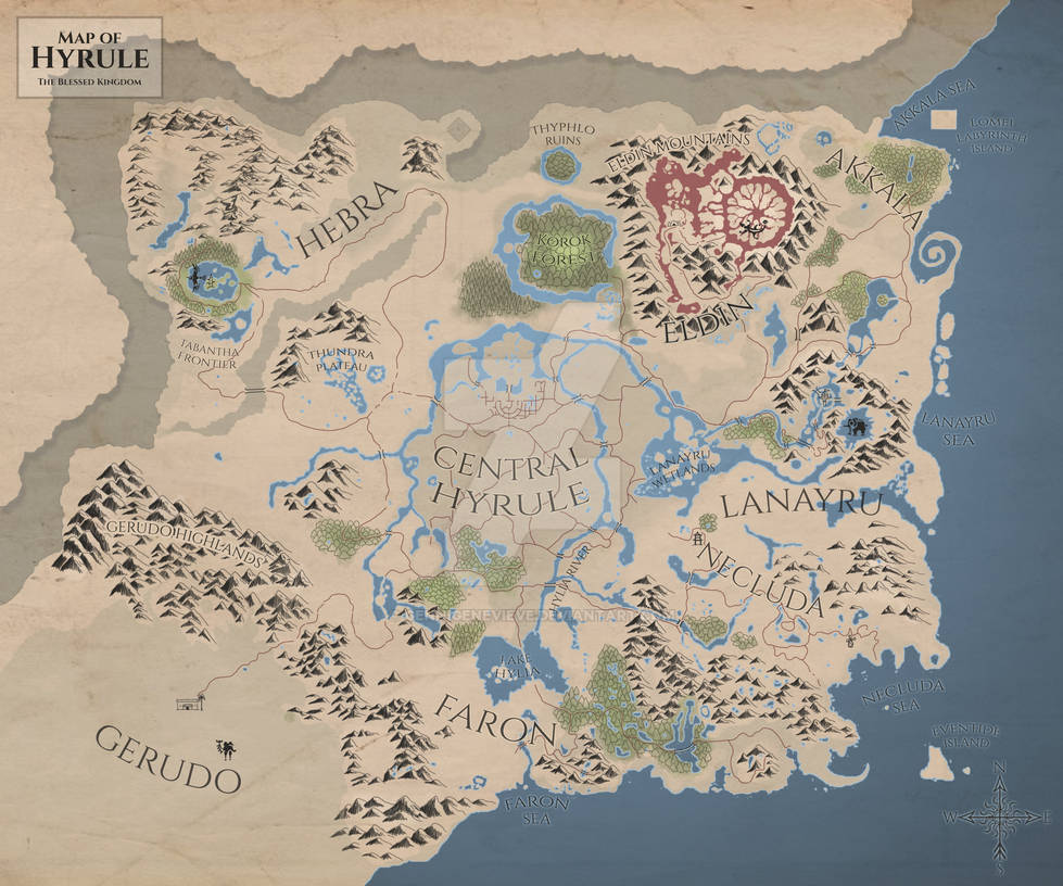 Zelda: Breath of the Wild map ~ stylized
