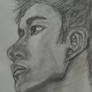 Side profile pencil portrait 