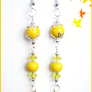 Hand Made Polymer Clay and Beads Long Earrings