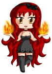 [Commission60] Chibi Cleo: Fire Powers by izka-197