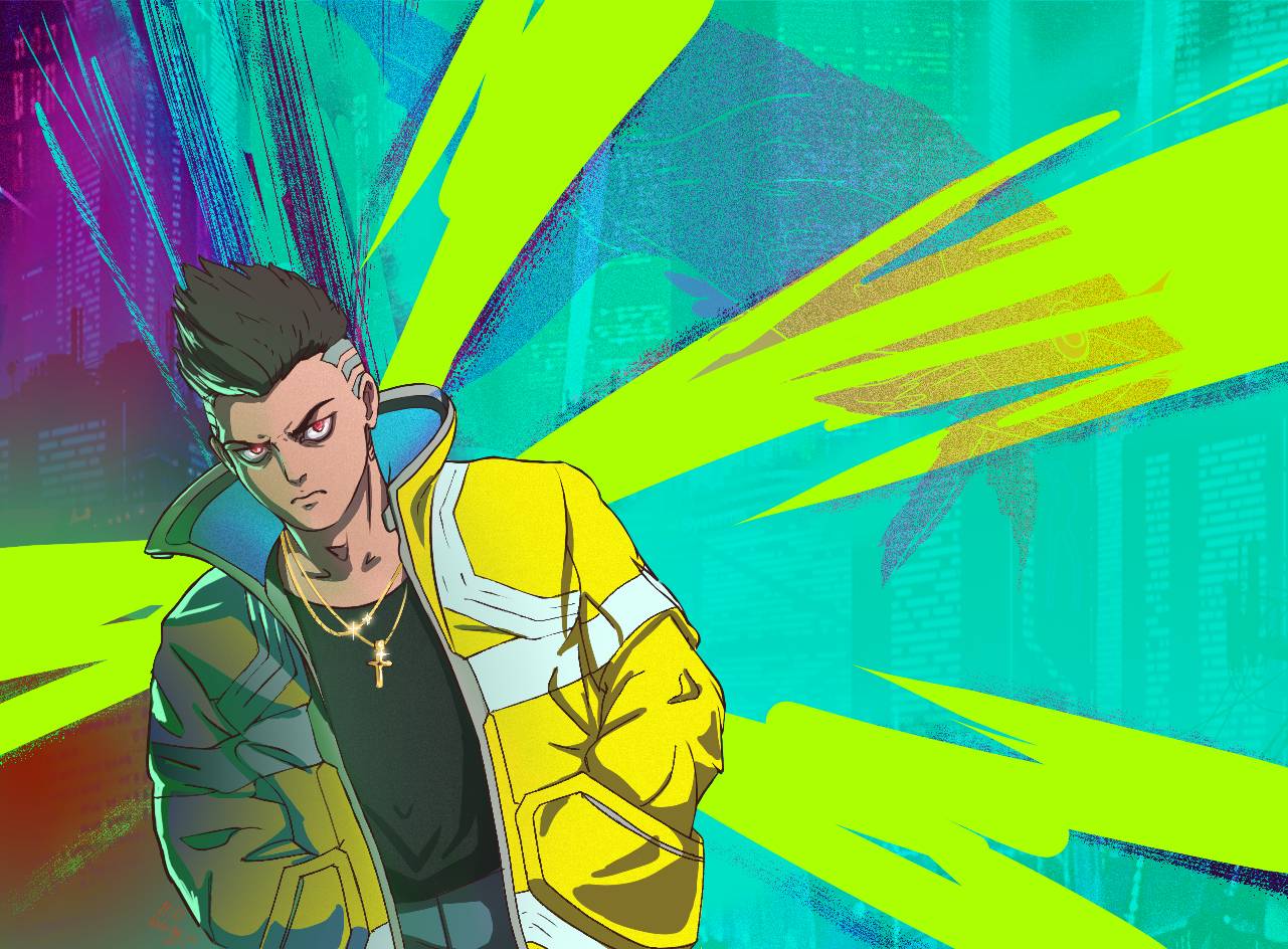 David art from Cyberpunk: Edgerunners anime 4K wallpaper download