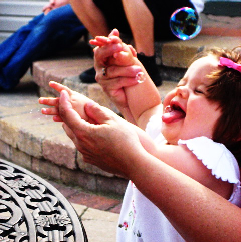 bubbles and baby.