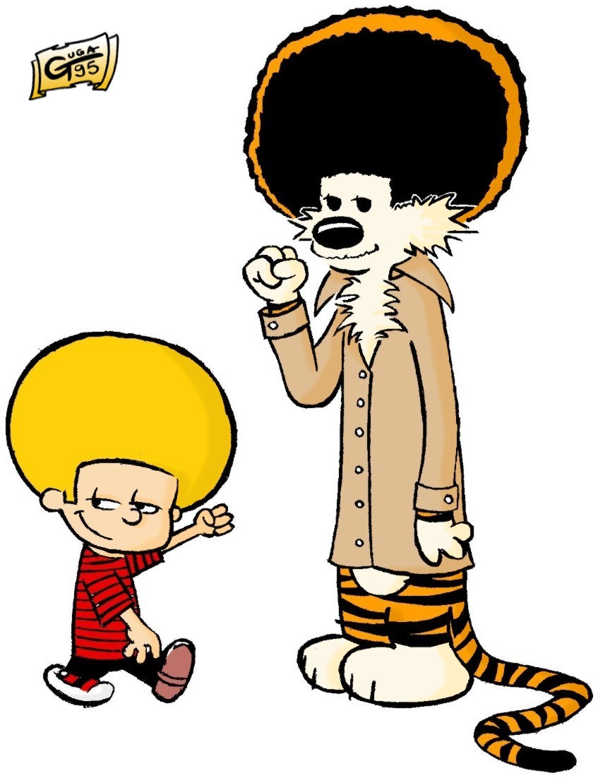 Afro Calvin and Hobbes