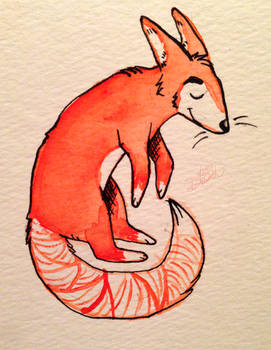 Levitating Watercolor Fox