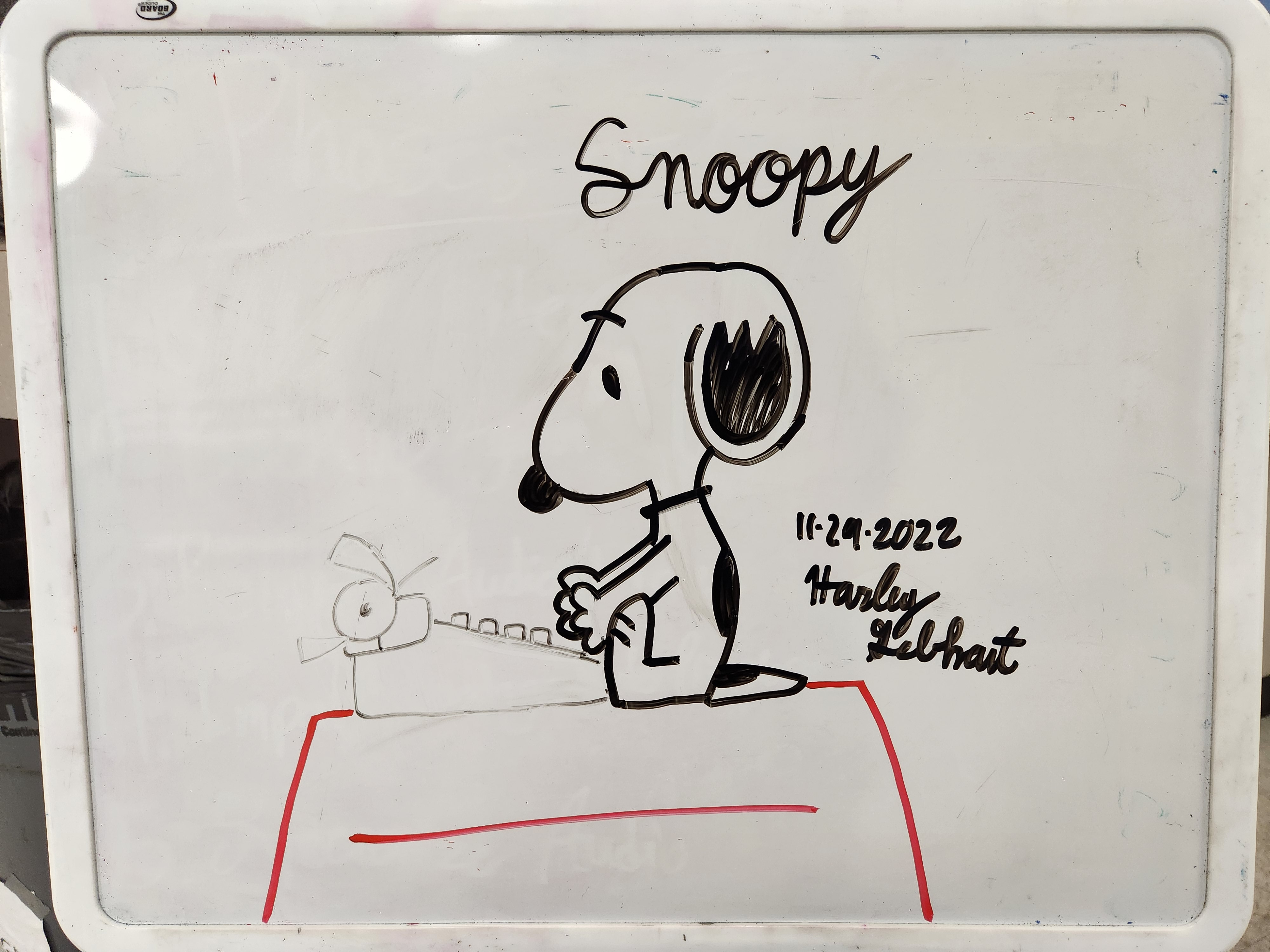 Typewriter Snoopy - 11-29-2022 by WhiteboardArtist on DeviantArt
